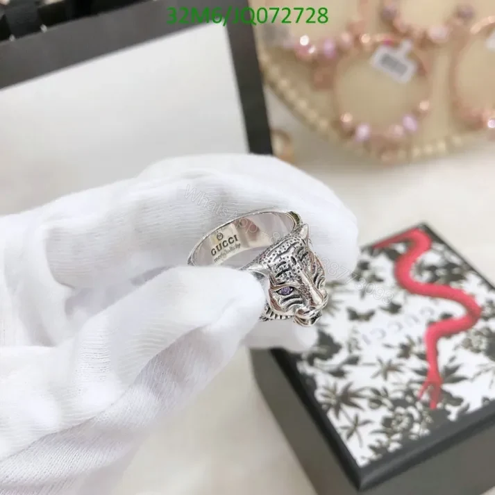 View 4 of Gucci Replica Men Tiger Silver Ring JQ0727285 – Bold and Refined