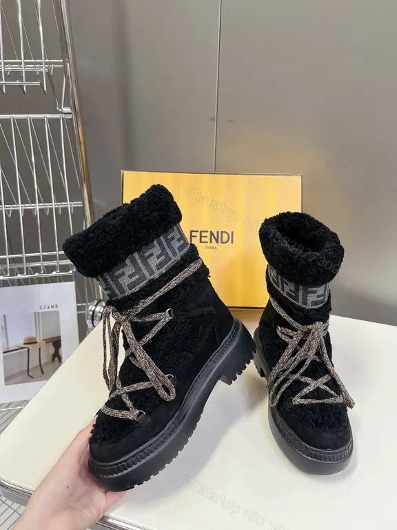 View 9 of Statement Knit Boots: Luxe Fendi-Inspired High-Tops with Plush Warmth