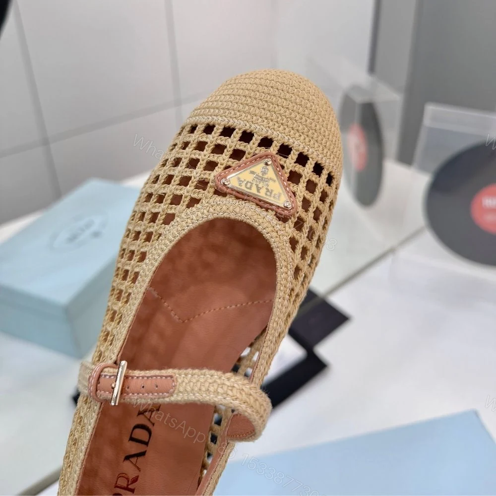 View 8 of Prada Crochet Ballerinas Beige Brown