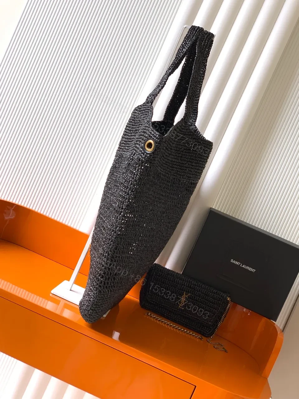 View 4 of Knit Tote Set: Glam Gold Hardware, Everyday Luxury Bag