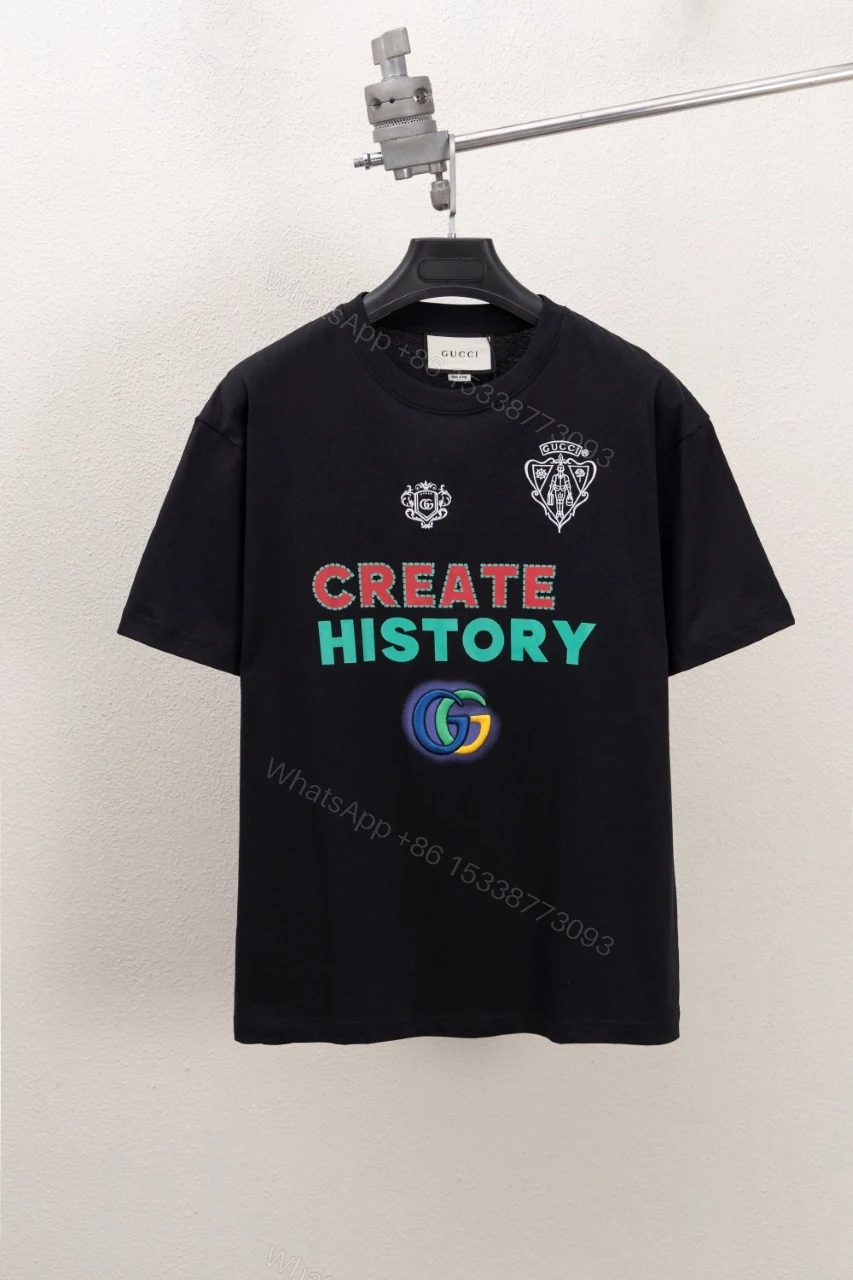 Gucci高仿男士短袖T恤 黑色印花Create History 經典設計款 — view 1