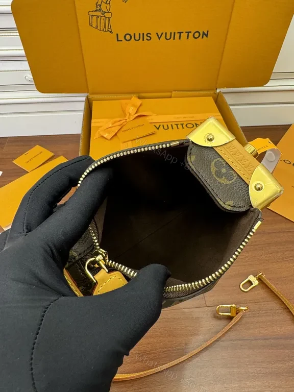 View 7 of Monogram Crossbody: Compact Luxury, Gold Hardware, Structured