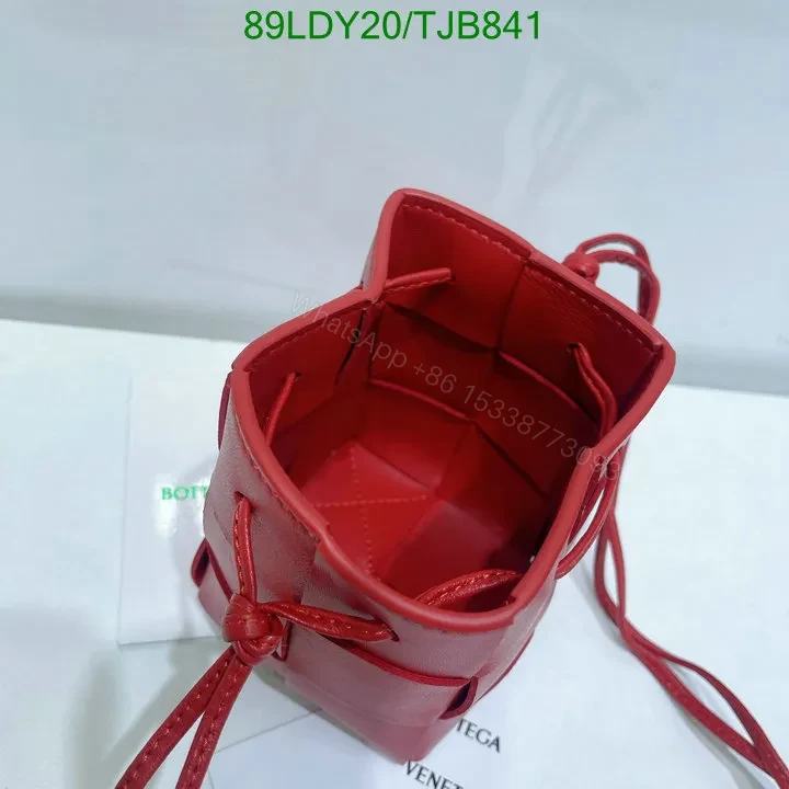 View 8 of Bottega Veneta Red Cassette Bucket Shoulder Bag LK7475