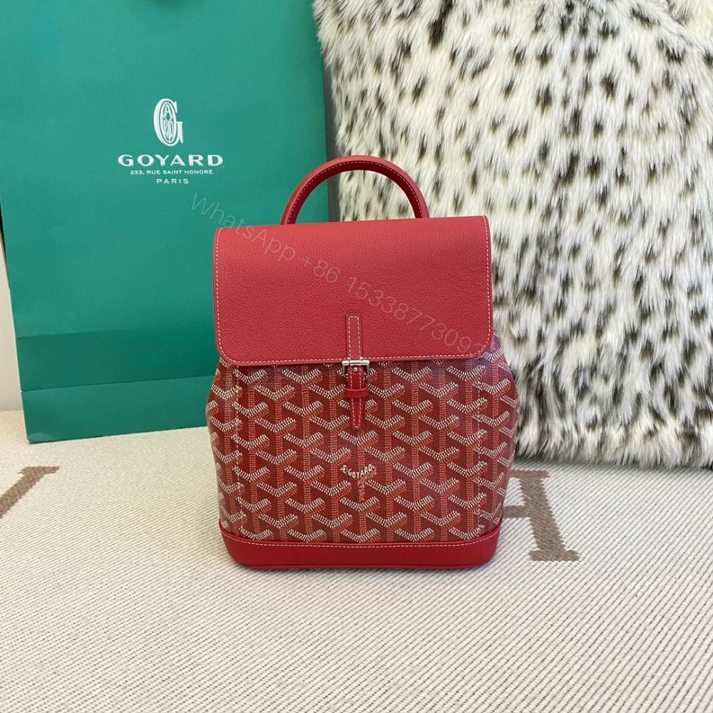 高仿Goyard*ALPIN7經典老花滿印雙肩包紅色免檢版 — view 1