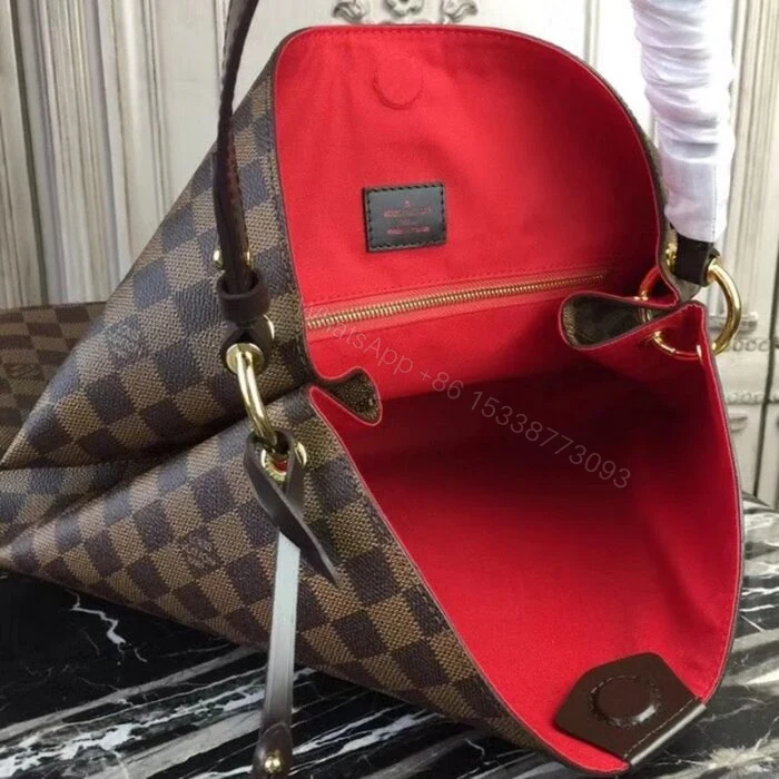 View 6 of Louis Vuitton Damier Azur Graceful MM Red 41Cm N44045