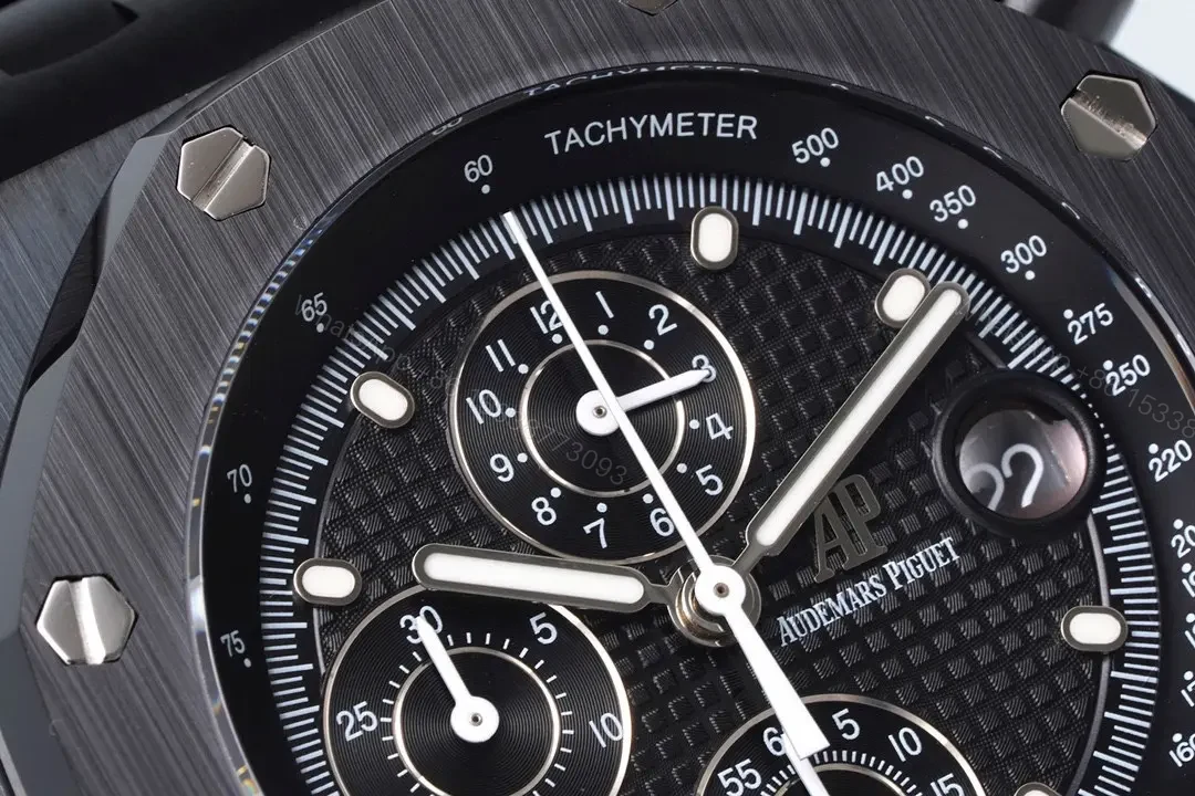 View 4 of JF Factory Audemars Piguet Royal Oak Offshore Black Stainless Steel Bracelet Watch with Exclusive 4404 Chronograph Movement