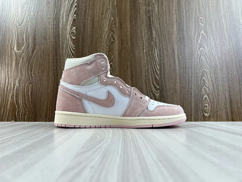 View 4 of Chic Hybrid High-Top Sneakers: Soft Pink & Gray Leather