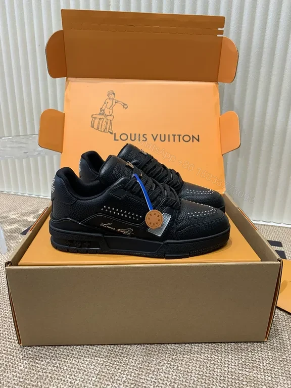 View 7 of Bold Leather LV-Style High-Top Sneaker, Luxury Comfort