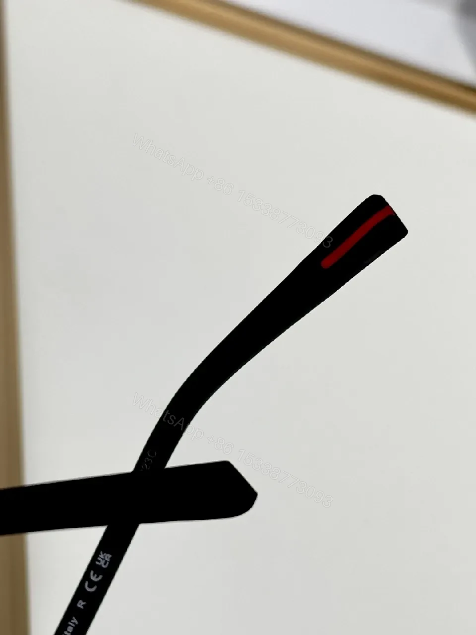 View 5 of Silver Metal Minimalist Precision Eyewear with Red Accents, Luxury Glasses