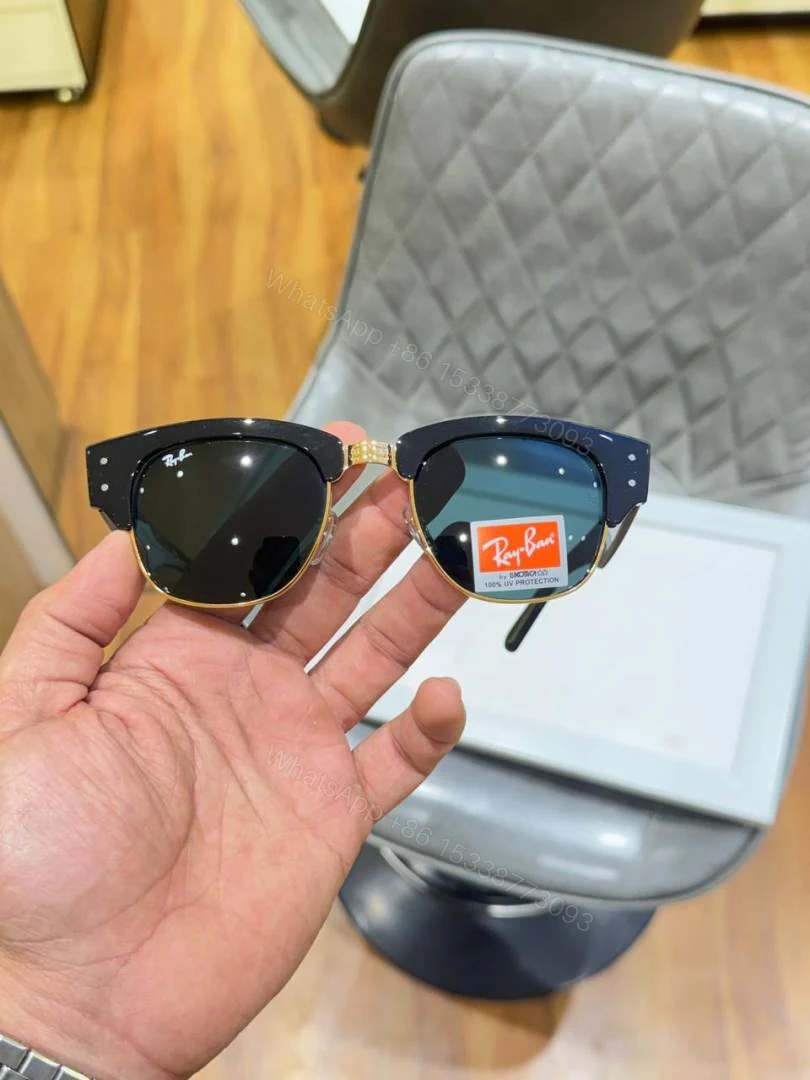 View 2 of First Copy Ray Ban RB316 Mega Clubmaster Black Gold Sunglasses Online India