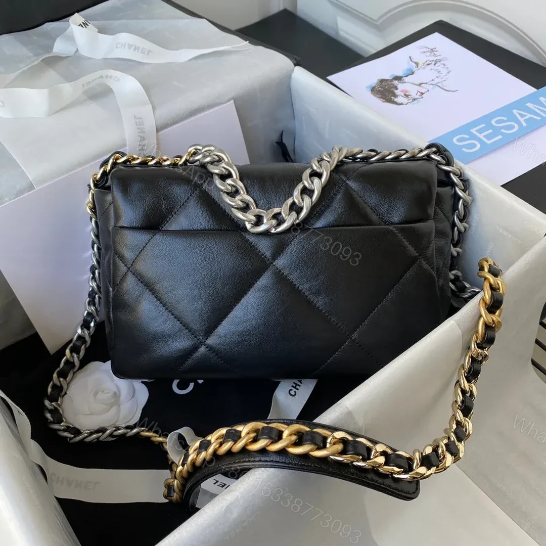 View 7 of CHANEL CC MEDIUM 26 FLAP BAG IN BLACK LAMBSKIN