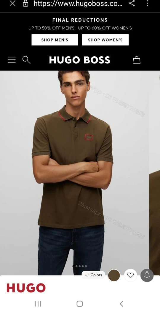 View 10 of FIRST COPY Hugo Boss Exclusive Cotton Lycra Collar T-Shirt