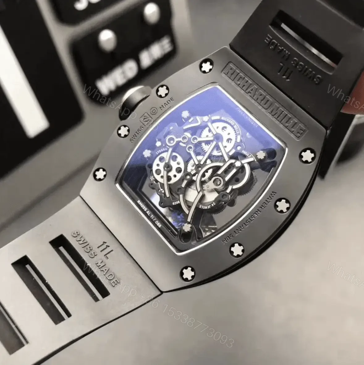 View 2 of Richard Mille Swiss Clone RM55 KV Ceramic Rose Gold Skeleton Dial