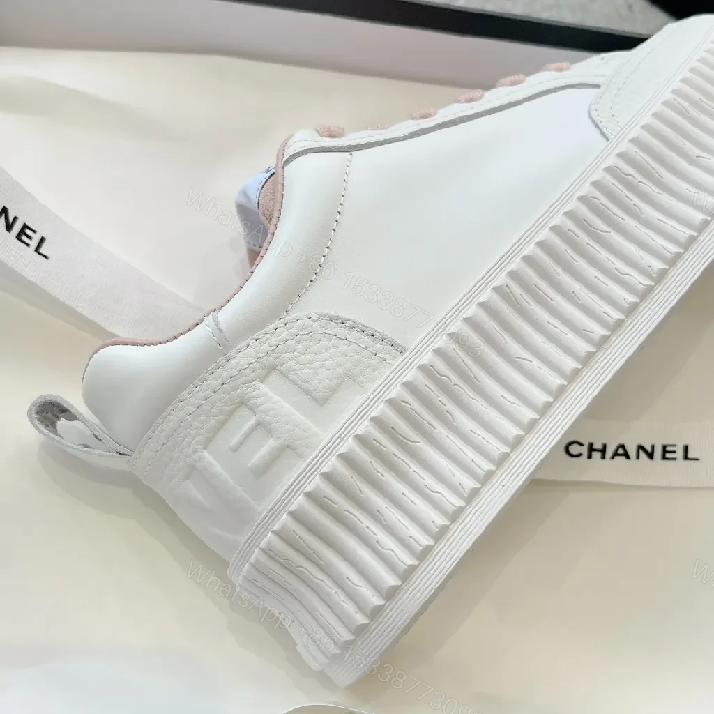 View 4 of Rose-Tone Leather Platform Sneakers: Subtle Luxe, Everyday Comfort