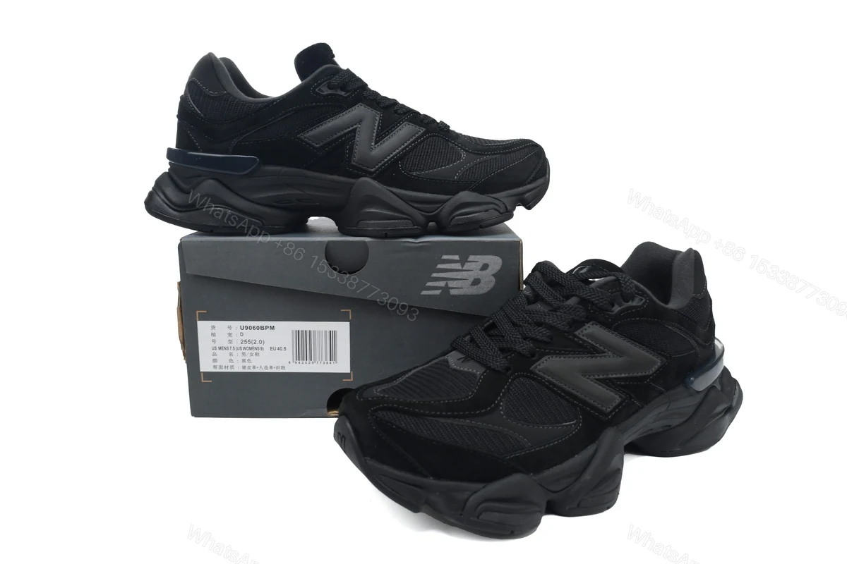 View 2 of New Balance 9060 'Triple Black Suede' U9060BPM