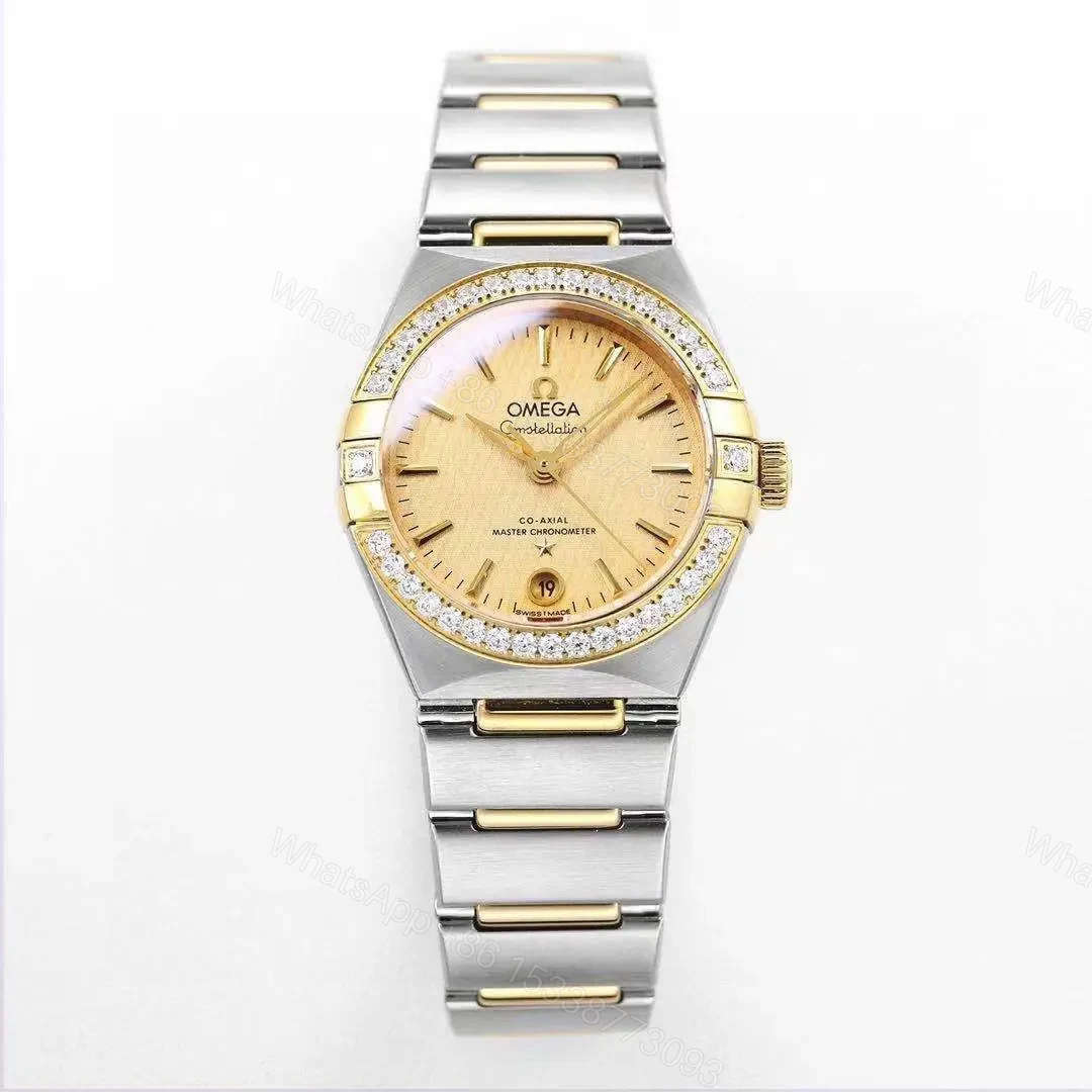 View 2 of Omega Constellation 29mm Women’s Watch V6 Version Two-Tone Stainless Steel and Gold Diamond Bezel Champagne Dial