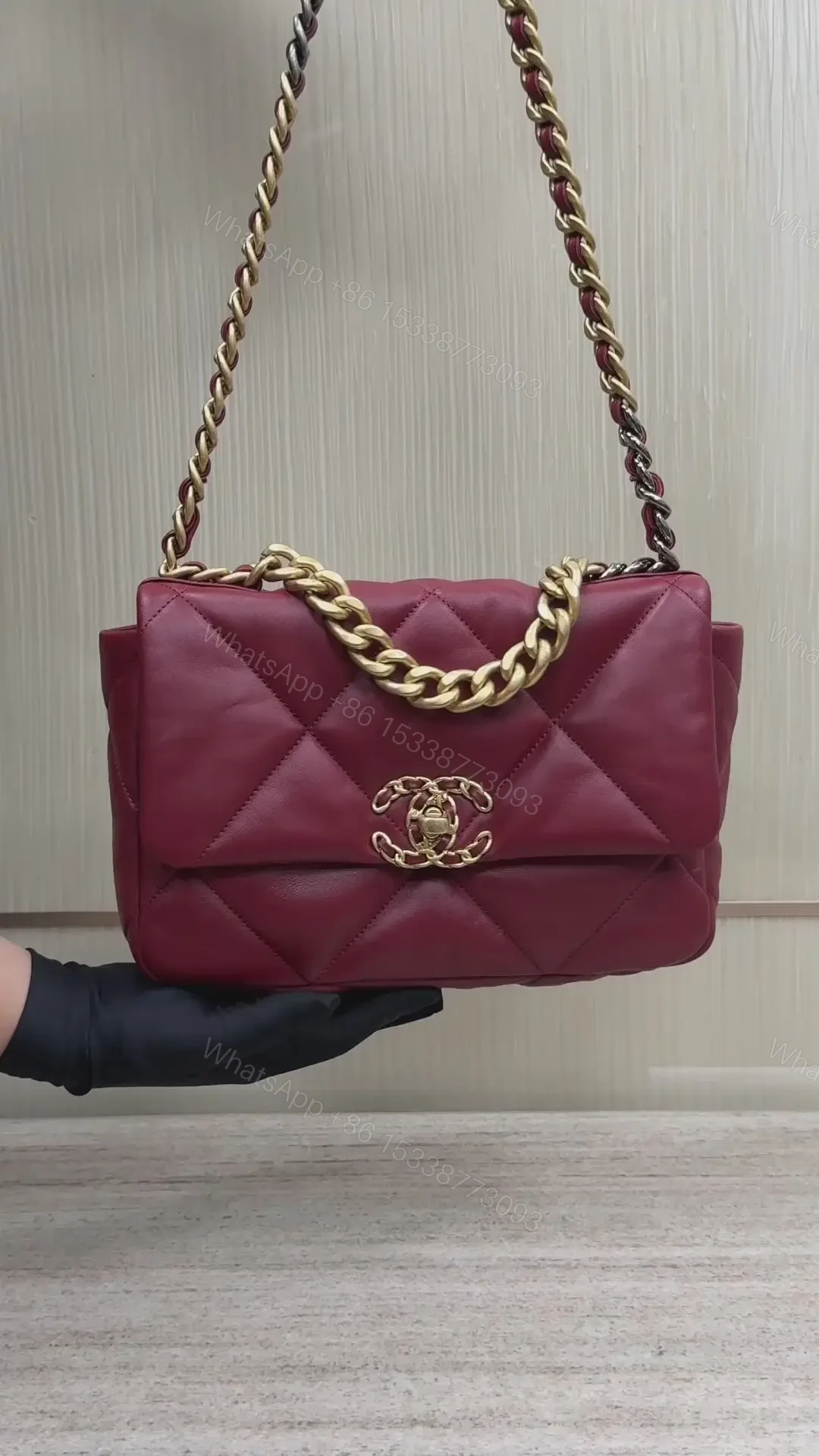 View 5 of CHANEL 19 Bag Small Red