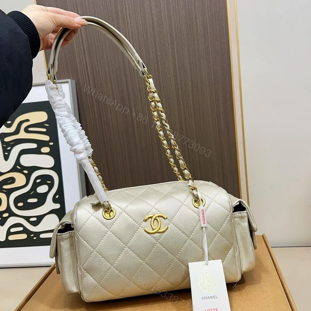 View 2 of Chanel Small Bowling Bag Light Beige 25Cm