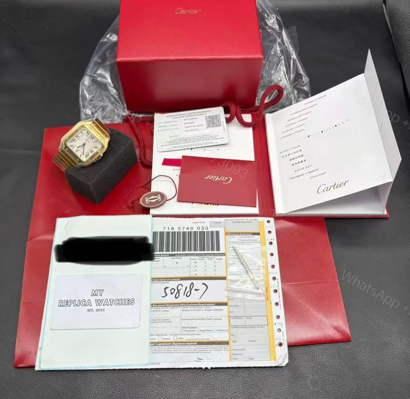 View 15 of Clone Replica Cartier Santos W2SA0009 Gold Watch