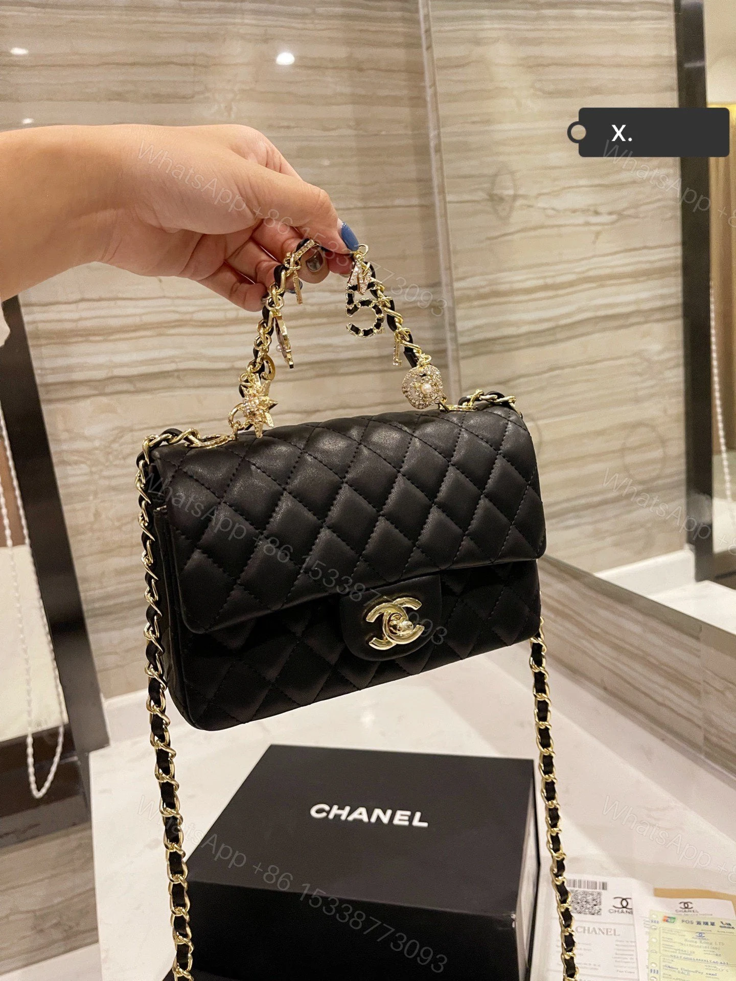 View 8 of Chanel Seasonal Mini Rectangle Black