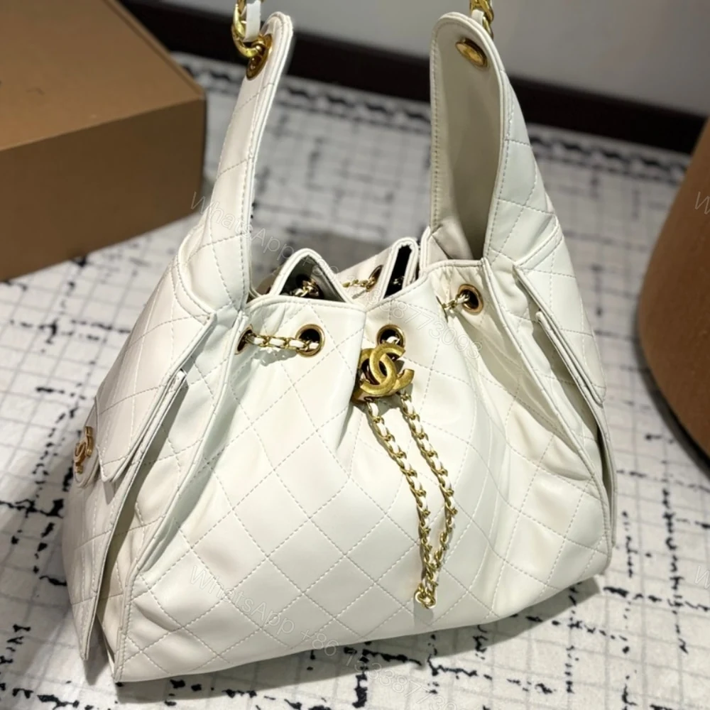 View 2 of Chanel 25 Medium Handbag Grained And Gold Tone Metal White 34Cm AS5293 B20304 10601