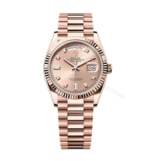 Superclone Rolex Day-Date Rosé Diamond Dial 128235-0009 36 mm — view 1