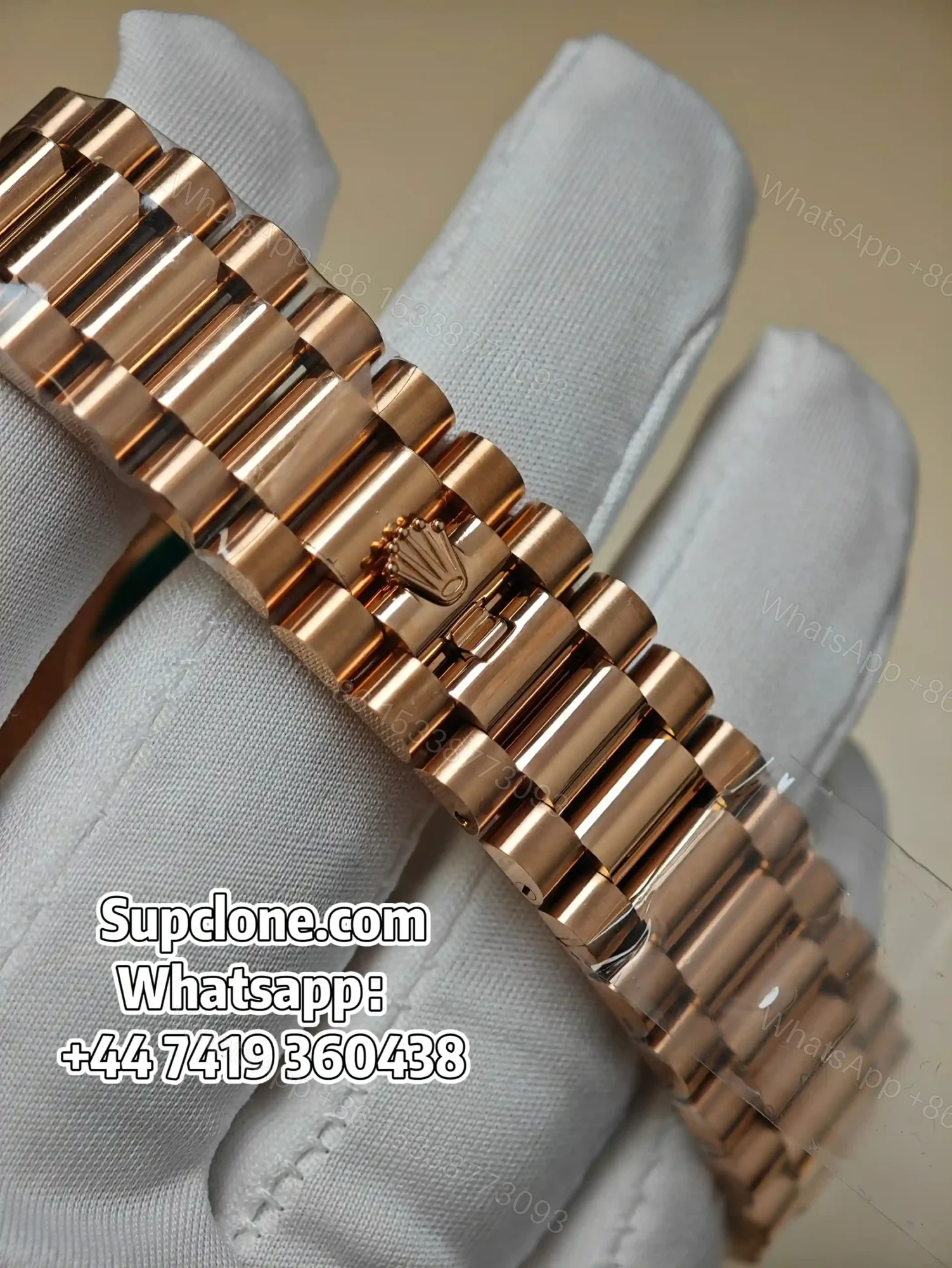 View 9 of Rolex Day-Date 40mm Rose Gold Grey Roman Dial – Super Clone 1:1 Cal. 3255