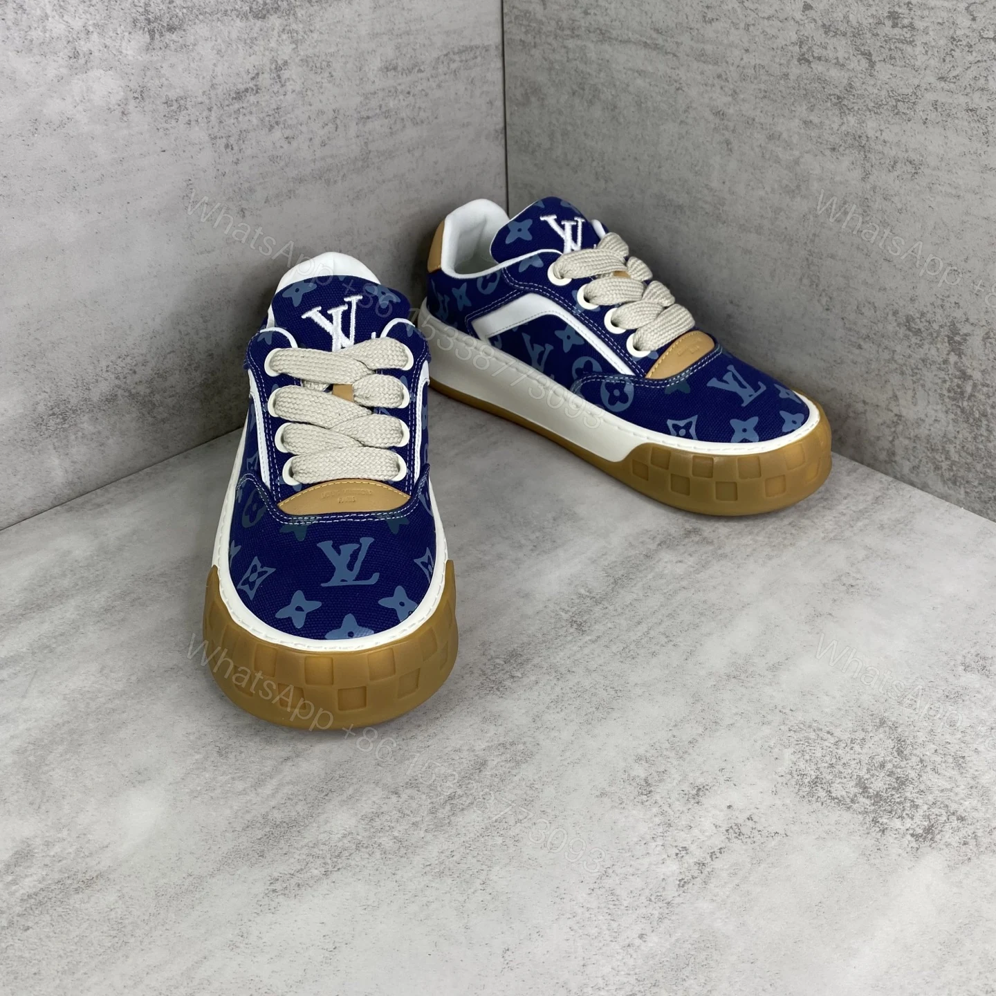 LV 原單 Trainer Maxi 藍色 Monogram 厚底運動鞋 — view 1