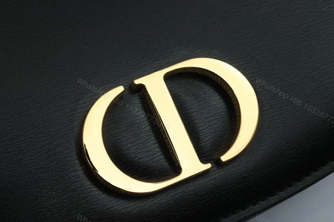 View 5 of Premium Black Leather Shoulder Bag with Gold Hardware - Modern Chic