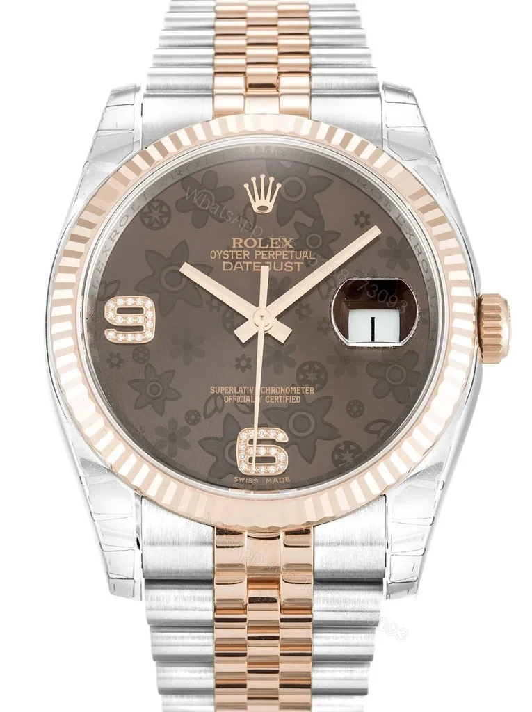 Replica Rolex Datejust Chocolate Floral Dial 116231 36 mm — view 1