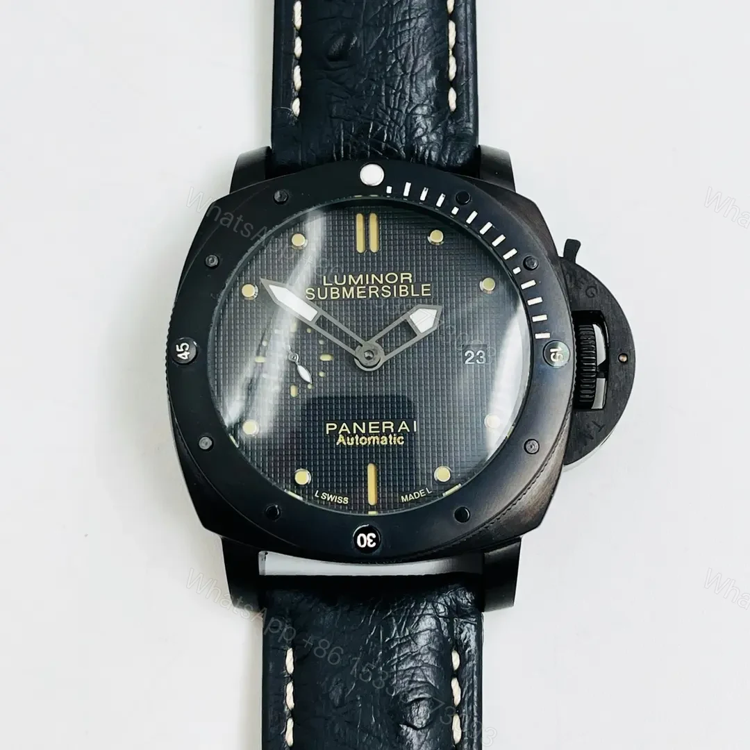 GF Factory Panerai Luminor Submersible Automatic Black Dial 316L Stainless Steel Case Leather Strap Watch — view 1