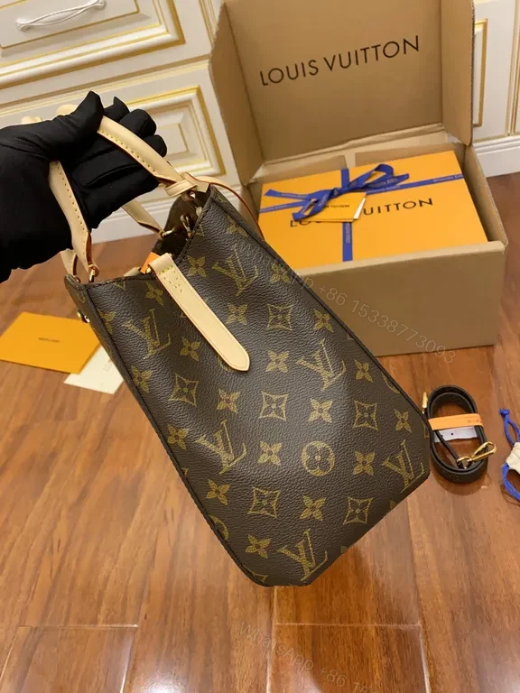 View 4 of Chic Monogram Tote: Luxury, Durable Leather Accents, 15-Inch