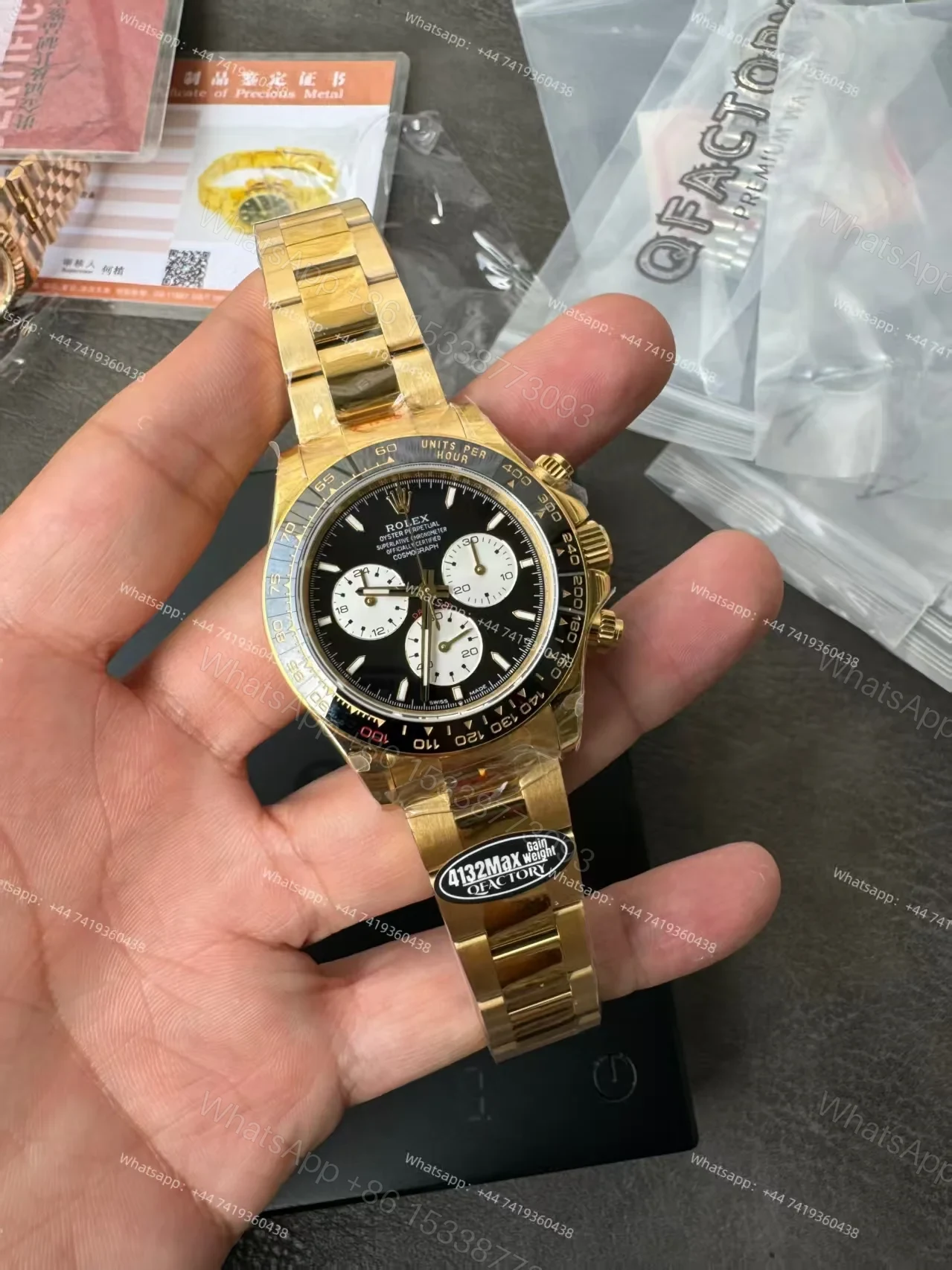View 9 of Rolex Super Clone Daytona Le Mans 126528LN Gold 4132 Movement