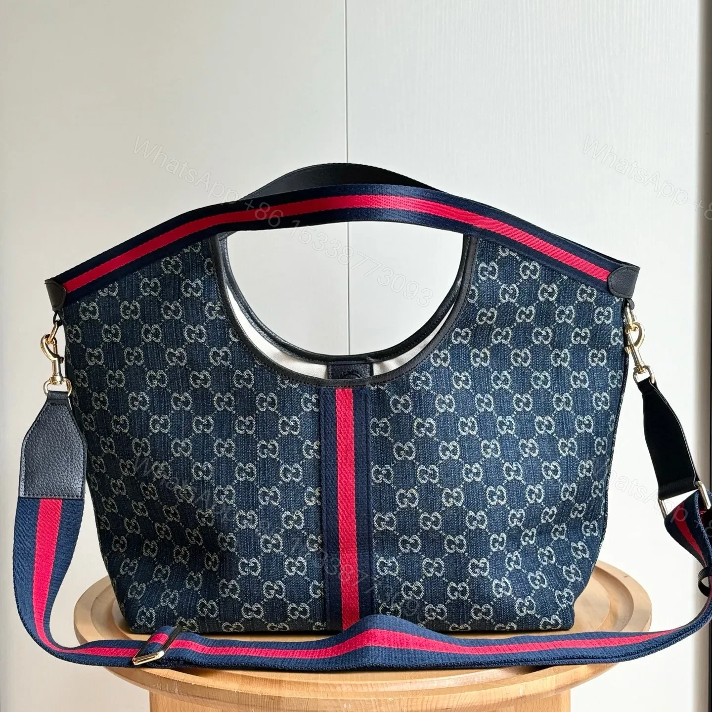 View 4 of Gucci Giglio Tote Blue Top quality 1:1 Replica