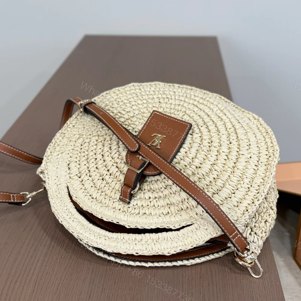 View 3 of Louis Vuitton Around Me Shoulder Bag Raffia White 28Cm M25243
