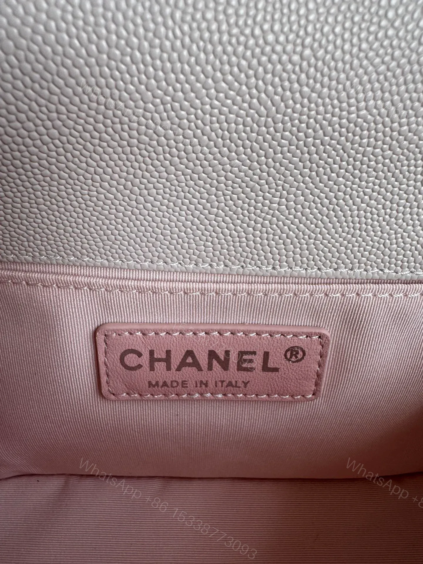 View 8 of CHANEL BOY BAG MEDIUM 25 IN PINK CALFSKIN