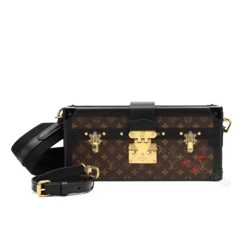LV Monogram Canvas Petite Malle East West Gold Hardware — view 1