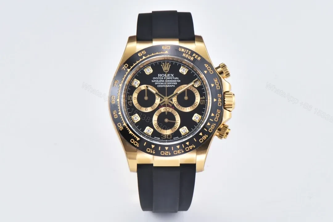 GS Factory Clean Factory Clean Rolex Daytona Gold Black Enamel Watch — view 1