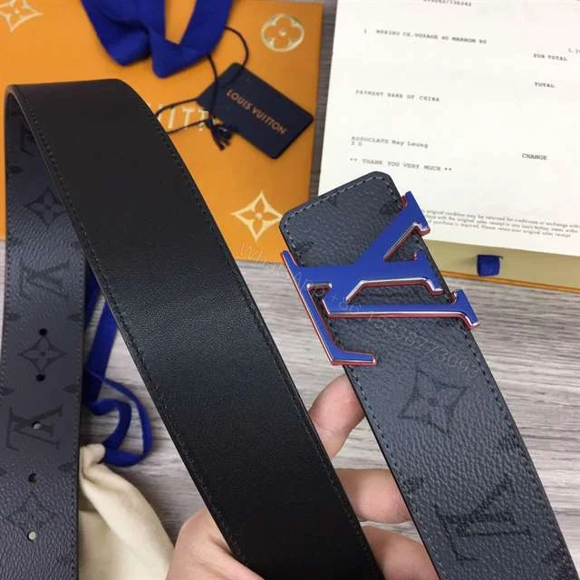 View 9 of LOUIS VUITTON INITIALES 40MM REVERSIBLE MONOGRAM CANVAS BELT – B86