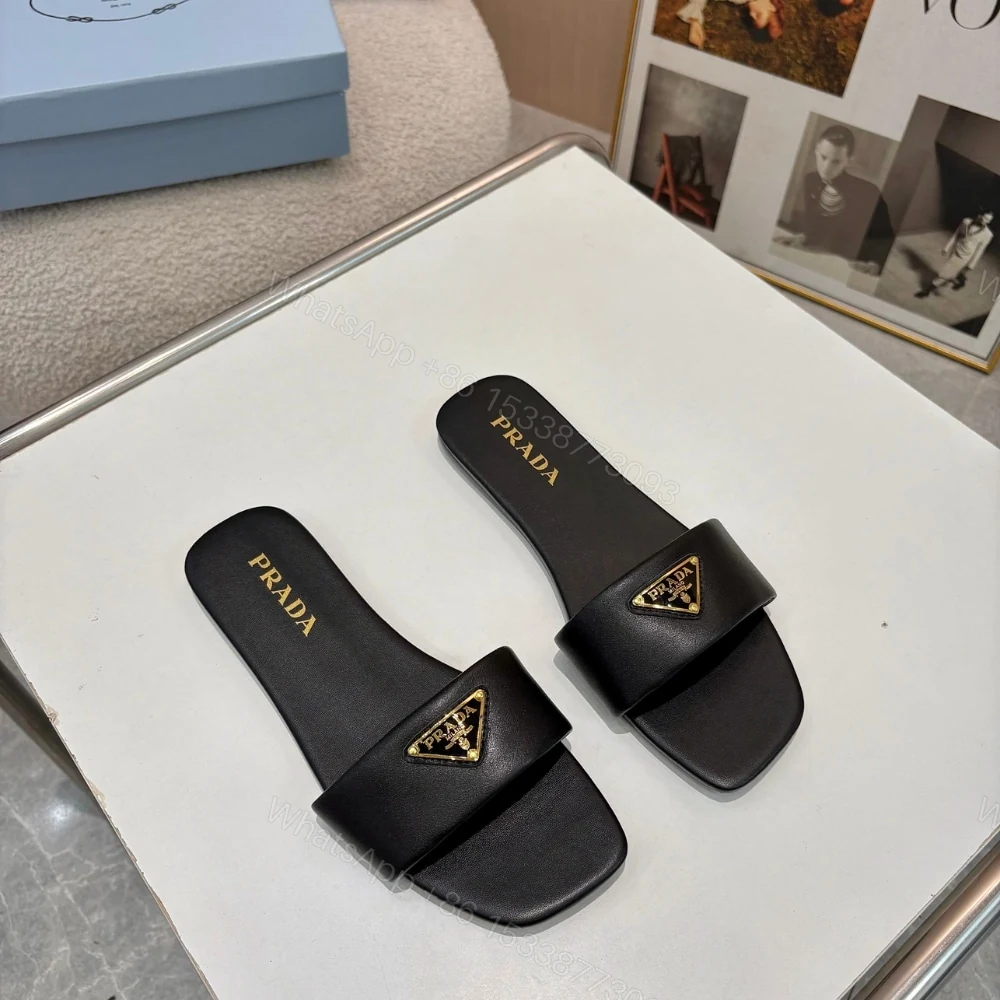 View 5 of PRADA LEATHER SLIDES BLACK 1XX355 070 F0002 F D005