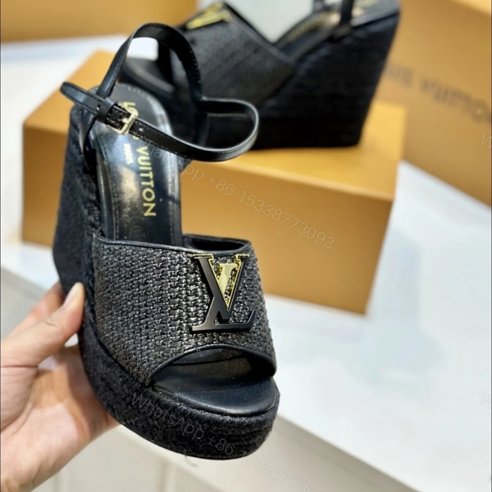 View 4 of LOUIS VUITTON MARE WEDGE SANDALS BLACK 1AHLLK