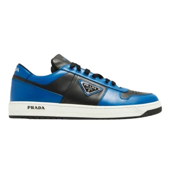 PRADA DOWNTOWN LEATHER SNEAKERS BLUE – PRD094 — view 1