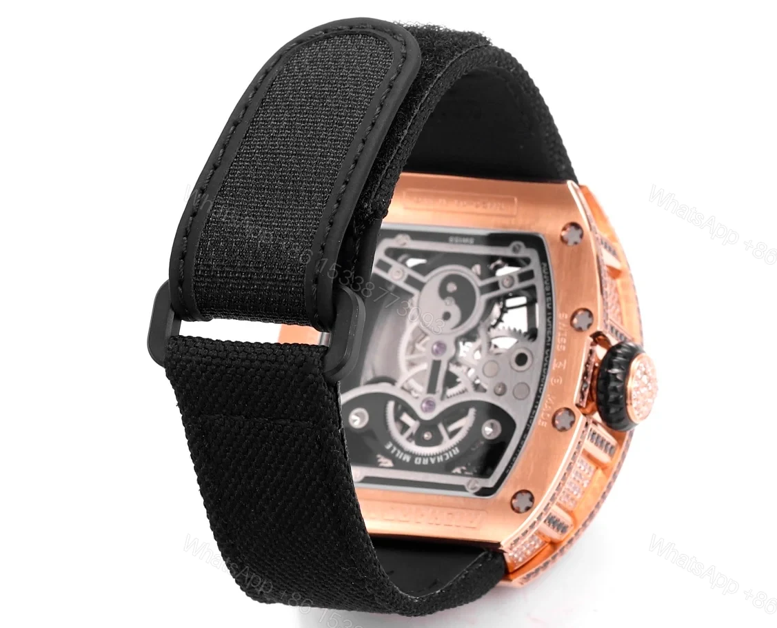 View 9 of Richard Mille RM26-01 Panda Tourbillon Watch Full Diamond Set White Gold Panda Art Dial Bamboo Theme Mechanical Luxury Edition RM26-01-PND-FDM