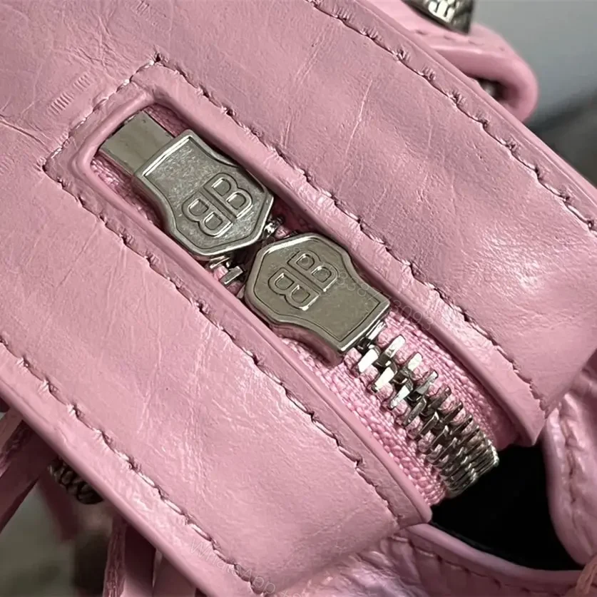 View 14 of 高仿Balenciaga*NeoCagole系列機車包粉色