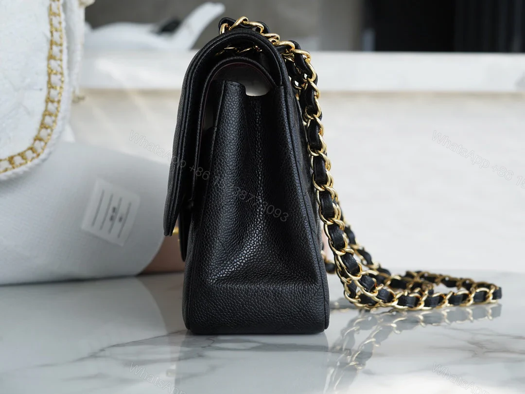 View 6 of CHANEL FLAP BAG JUMBO 30CM GOLD HARDWARE BLACK CAVIAR