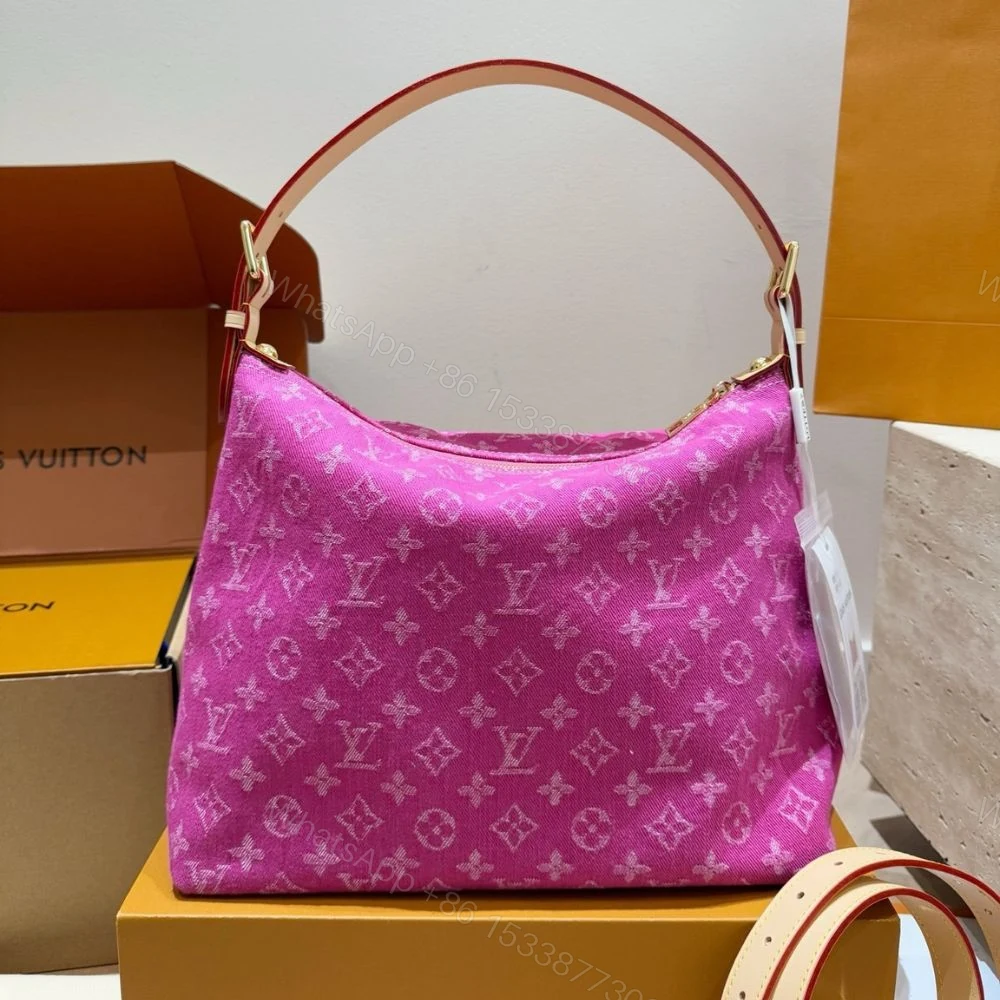 View 3 of Louis Vuitton Baggy Fuchsia Denim 30Cm M28266