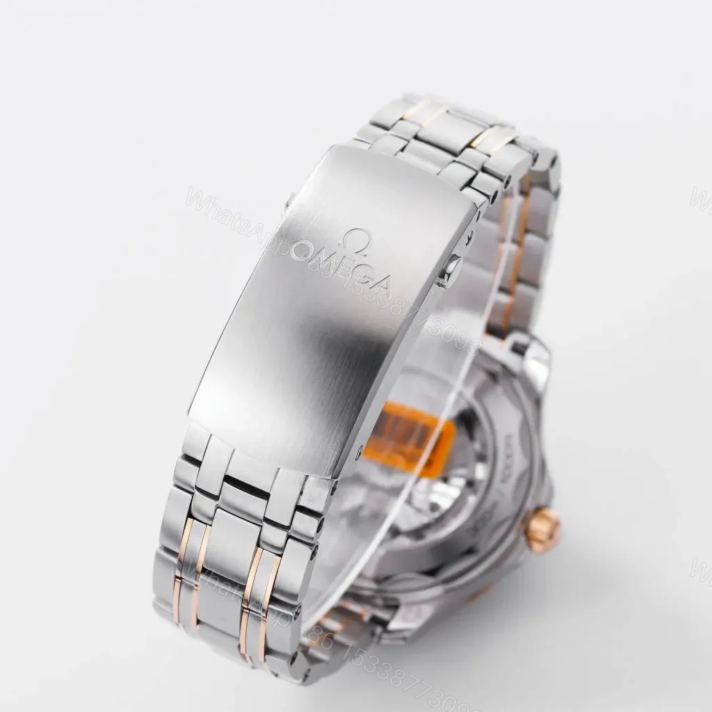View 7 of Omega Seamaster 300M Replica Watch Two-Tone Stainless Steel with Black Dial 42mm