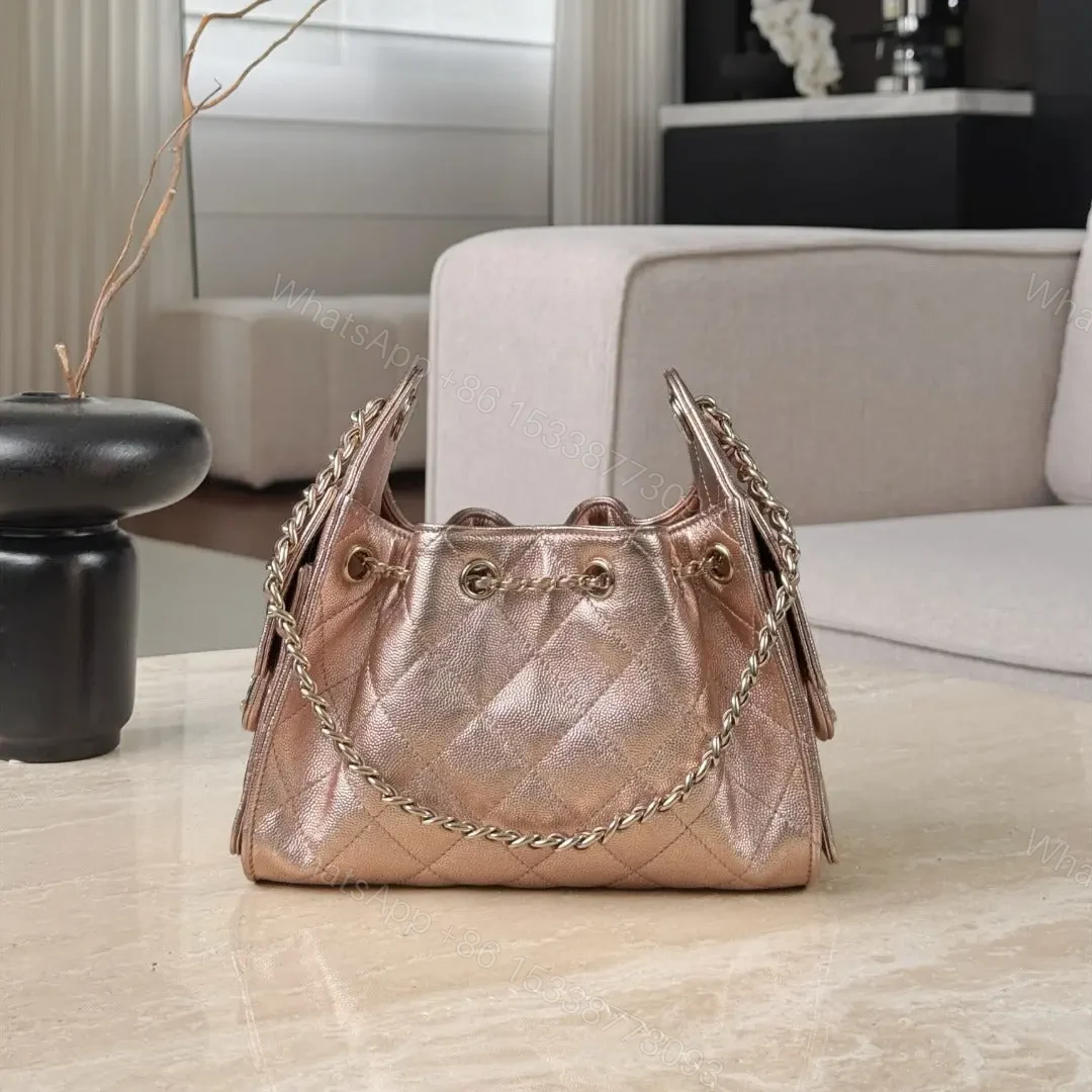 View 2 of CHANEL 25 Bag Mini Rose Gold Caviar Leather