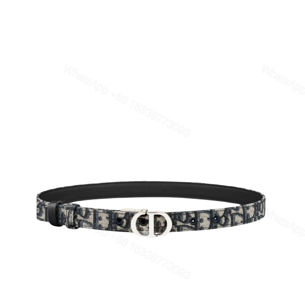 DIOR 30 MONTAIGNE REVERSIBLE BELT BLUE IN SILVER 20MM — view 1