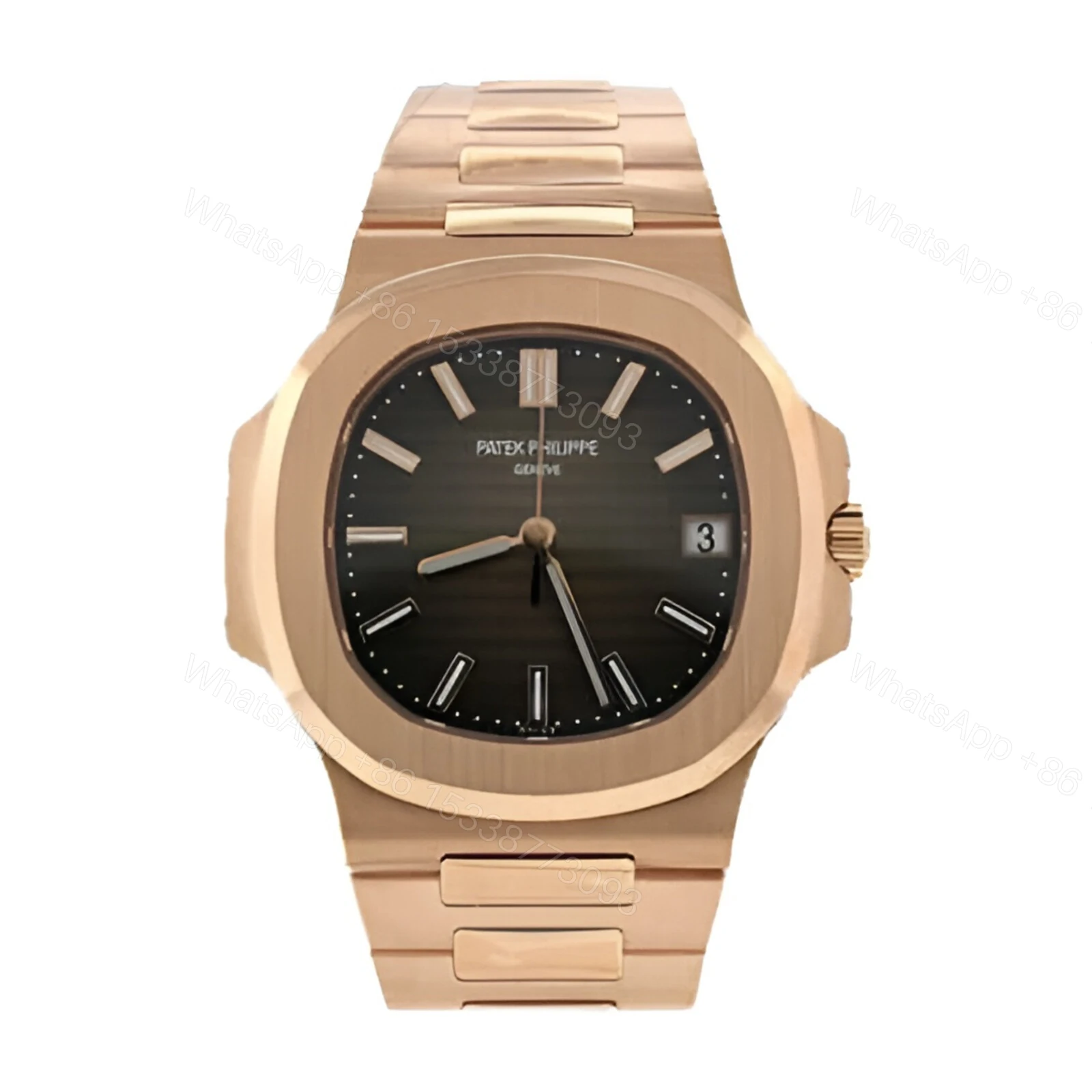 Patek Philippe Nautilus Rose Black Dial Replica — view 1